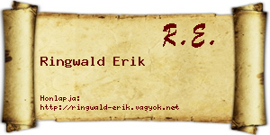 Ringwald Erik névjegykártya
